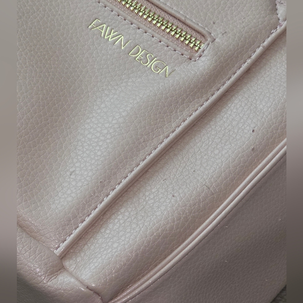 Fawn Design Mini Backpack Diaper Bag & Cosmetic Case- Warm Blush Pink - Picture 8 of 15